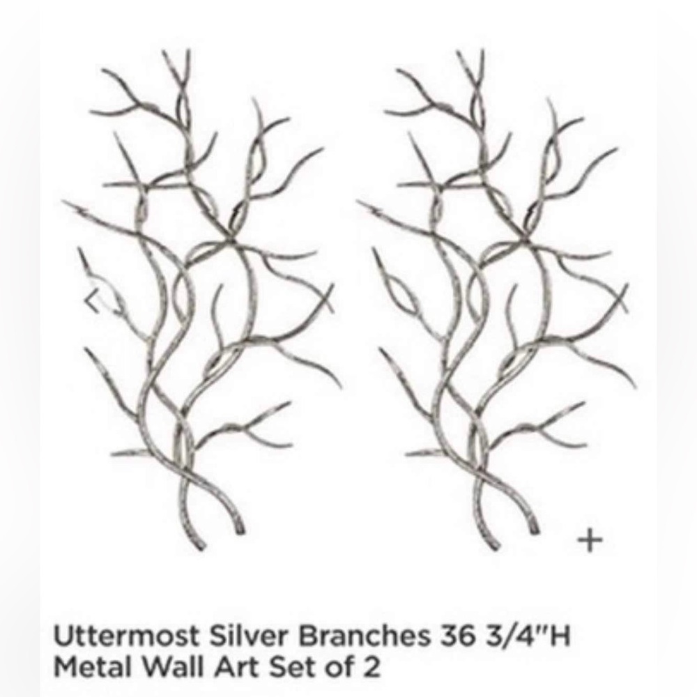 UTTERMOST Silver Branches 36&3/4 H. New without tags. Hand hammered &  forged.
